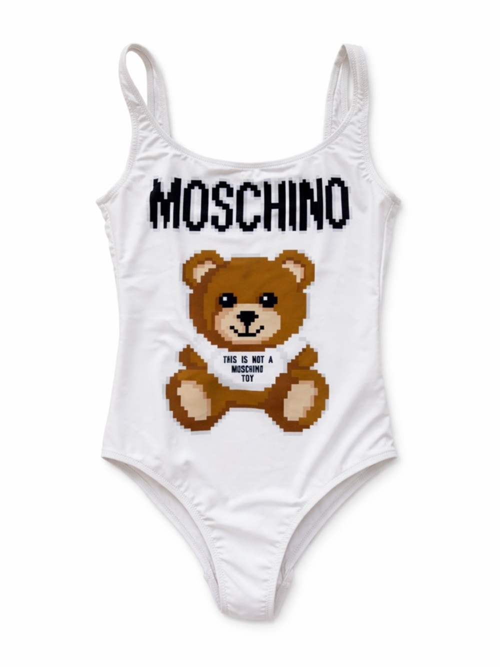 Moschino White Logo One-Piece Swimwear